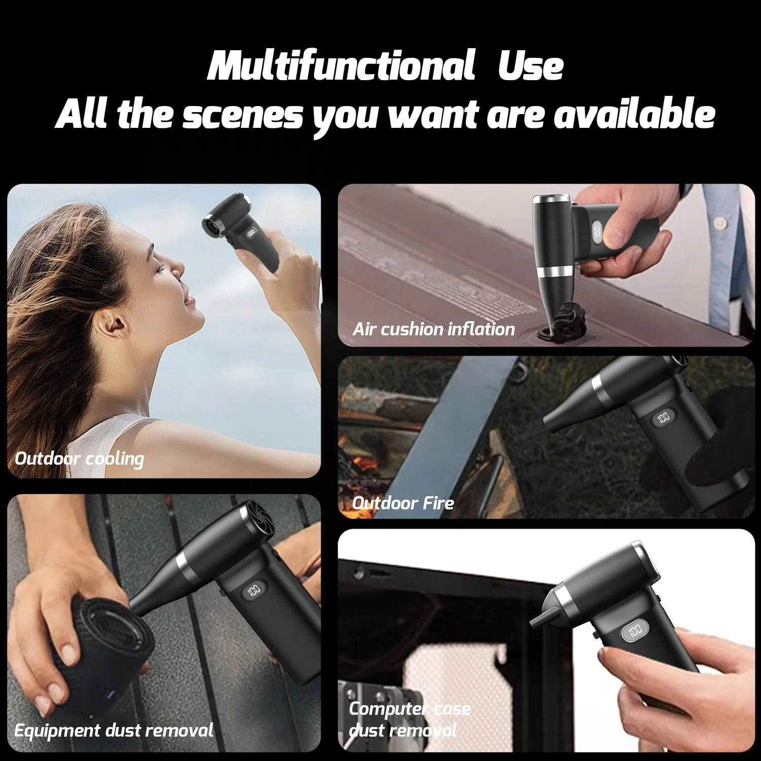 Електрична повітродувка 110,000 RPM 6000 mAH для чищення ПК, ноутбуків, клавіатур та авто, фото №6