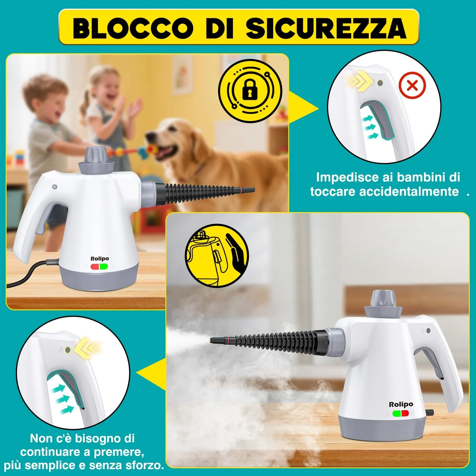 Портативний пароочисник Rolipo 12 аксесуарів, фото №6