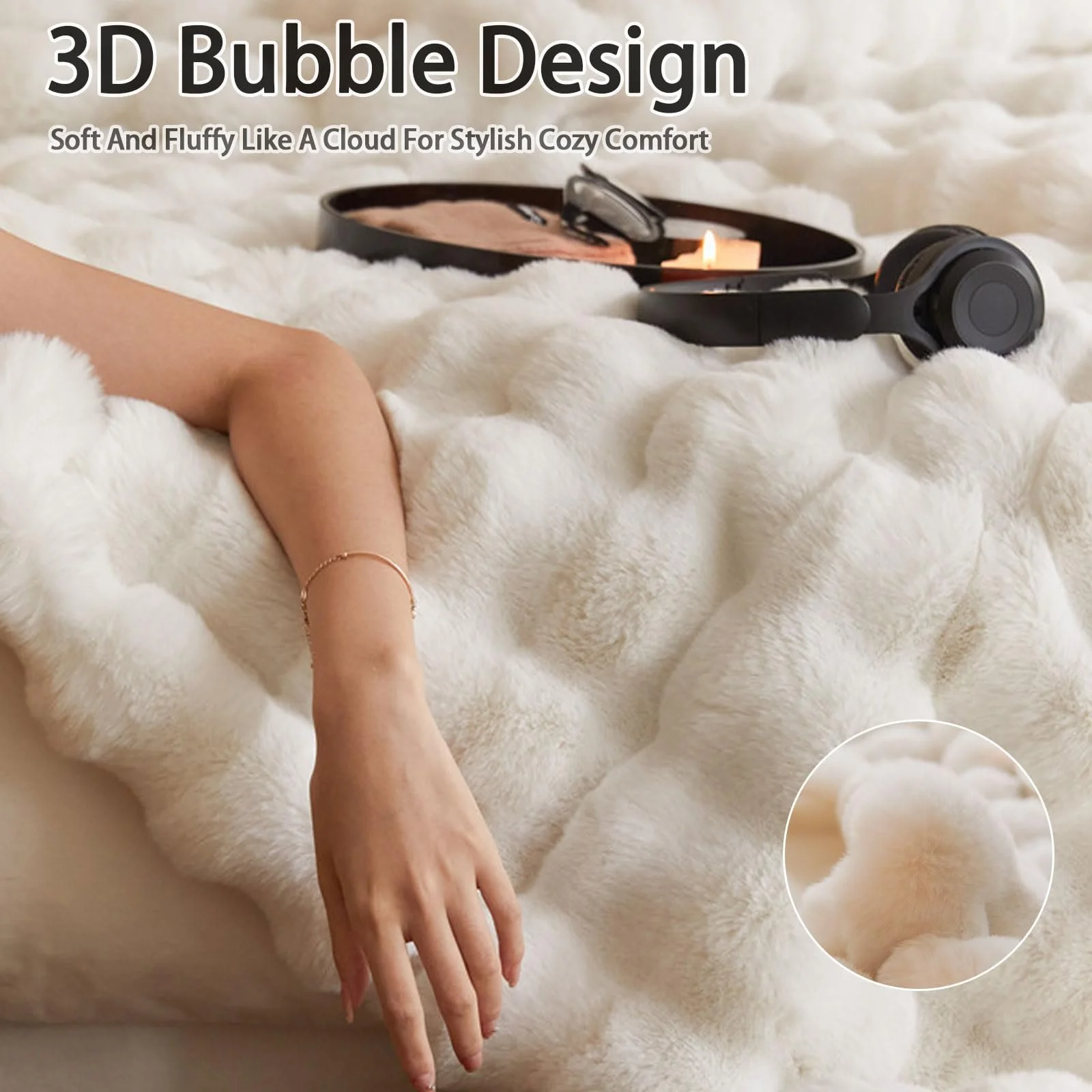 Одеяло Bubble Cuddly, Пушистое двустороннее одеяло, фото №5