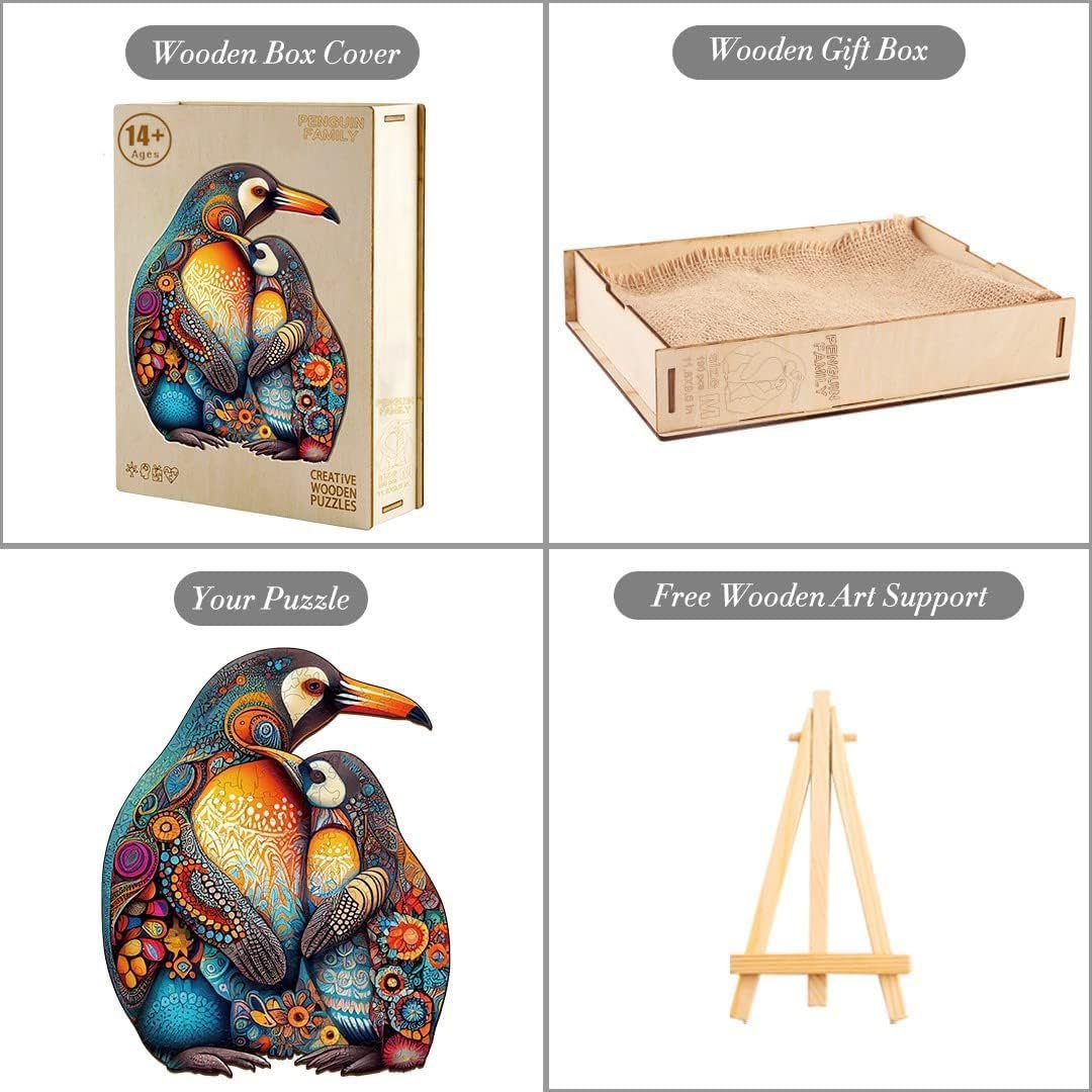 Дерев'яний пазл Penguin 300 деталей 40 x 32,5 см, фото №2 Дерев'яний пазл Penguin 300 деталей 40 x 32,5 см, фото №2