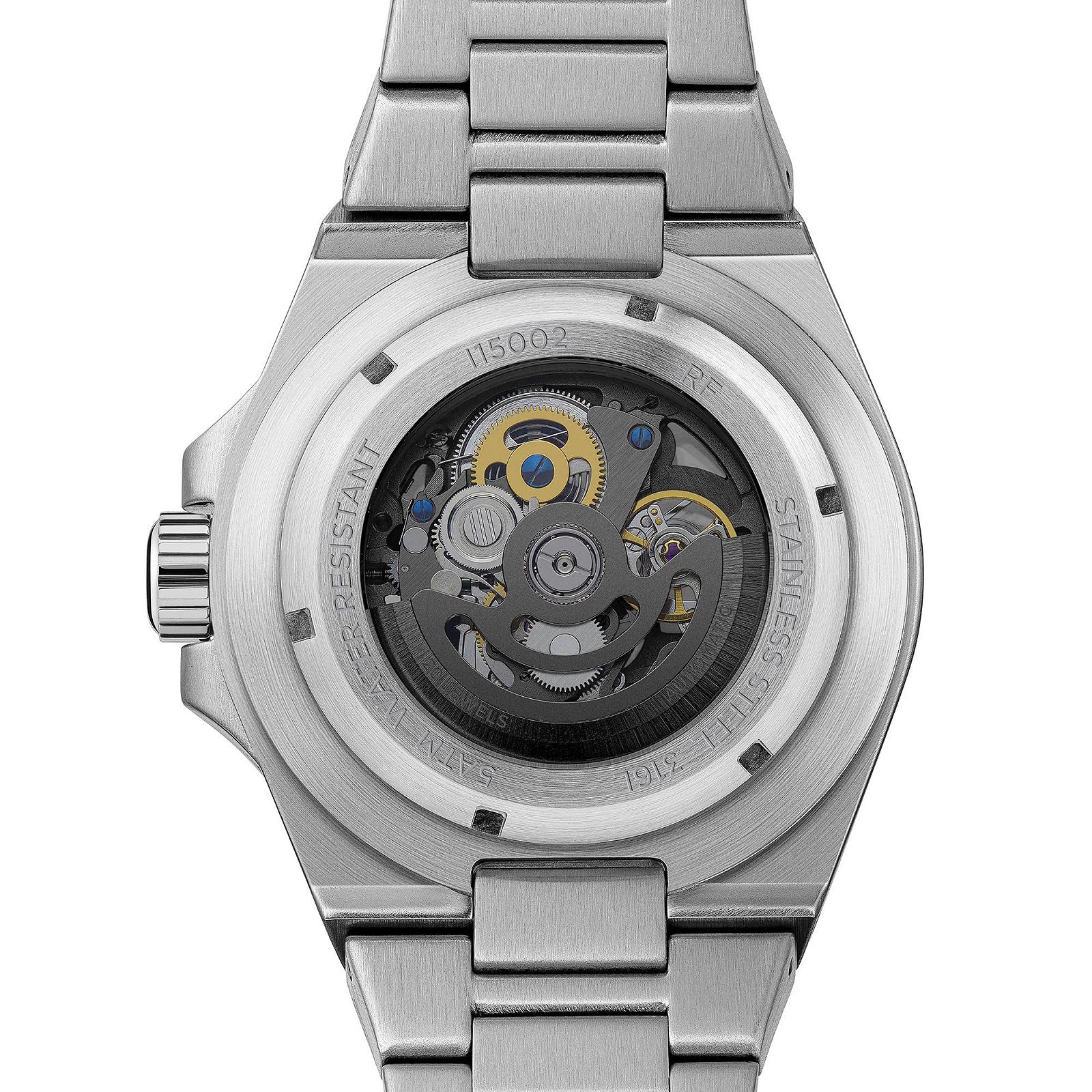 Мужские часы Ingersoll The Baller 45 мм Автоматические с черным скелетоном циферблатом и золотым браслетом из нержавеющей стали, фото №5 Мужские часы Ingersoll The Baller 45 мм Автоматические с черным скелетоном циферблатом и золотым браслетом из нержавеющей стали, фото №5