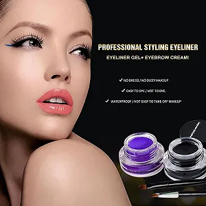 Підводка для очей Подвійна Кольорова Водостійка з 2 пензликами Чорний x 2 synthetic.ua - Фото 1