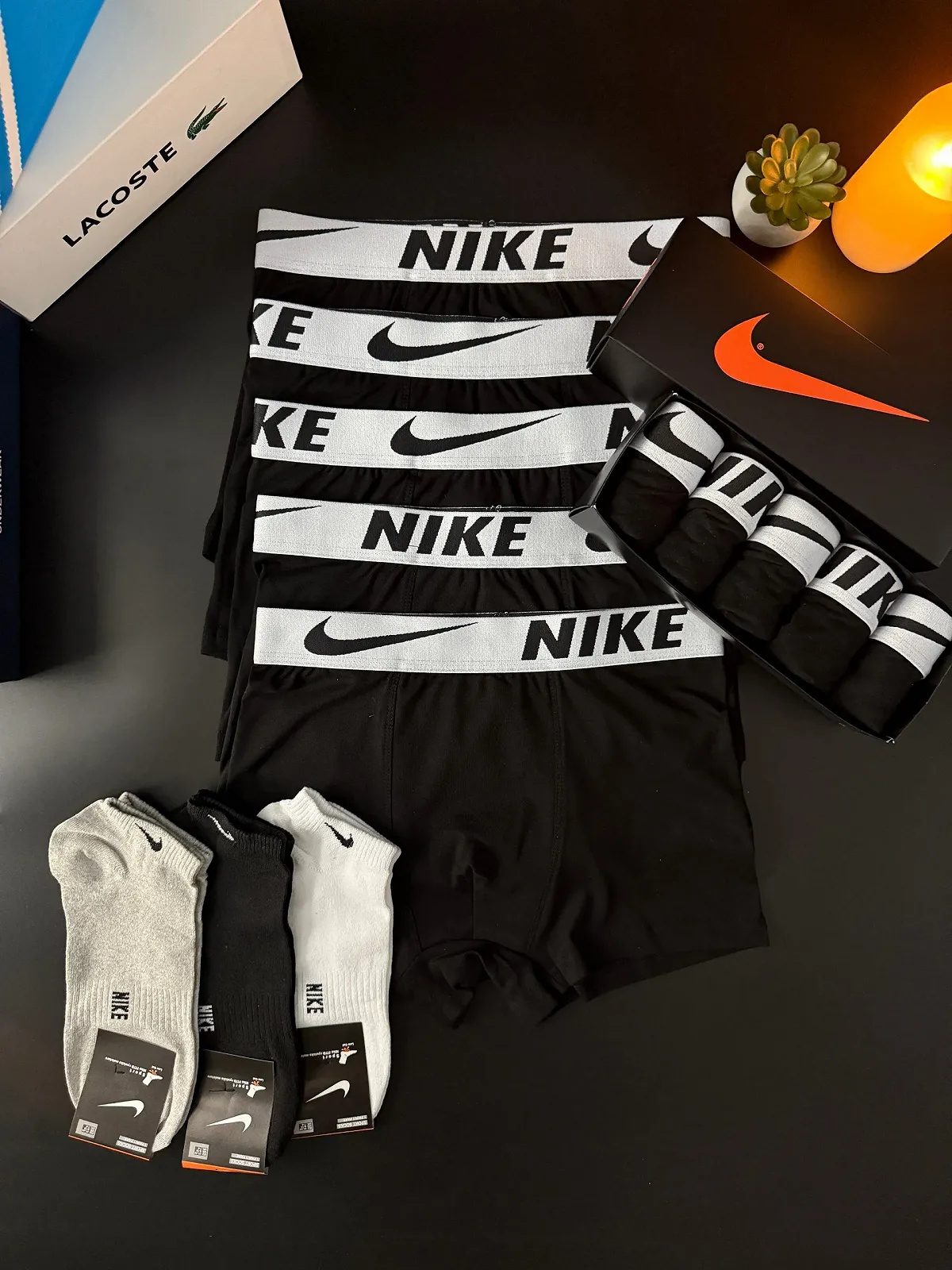 Чоловічі труси боксери Nike чорні Найк, фото №5