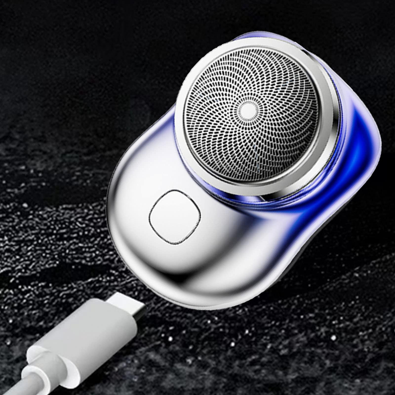 Триммер для бороди Mini Electric Rotating Portable Компактний Перезаряджається Mini Pocket (Синій), фото №2