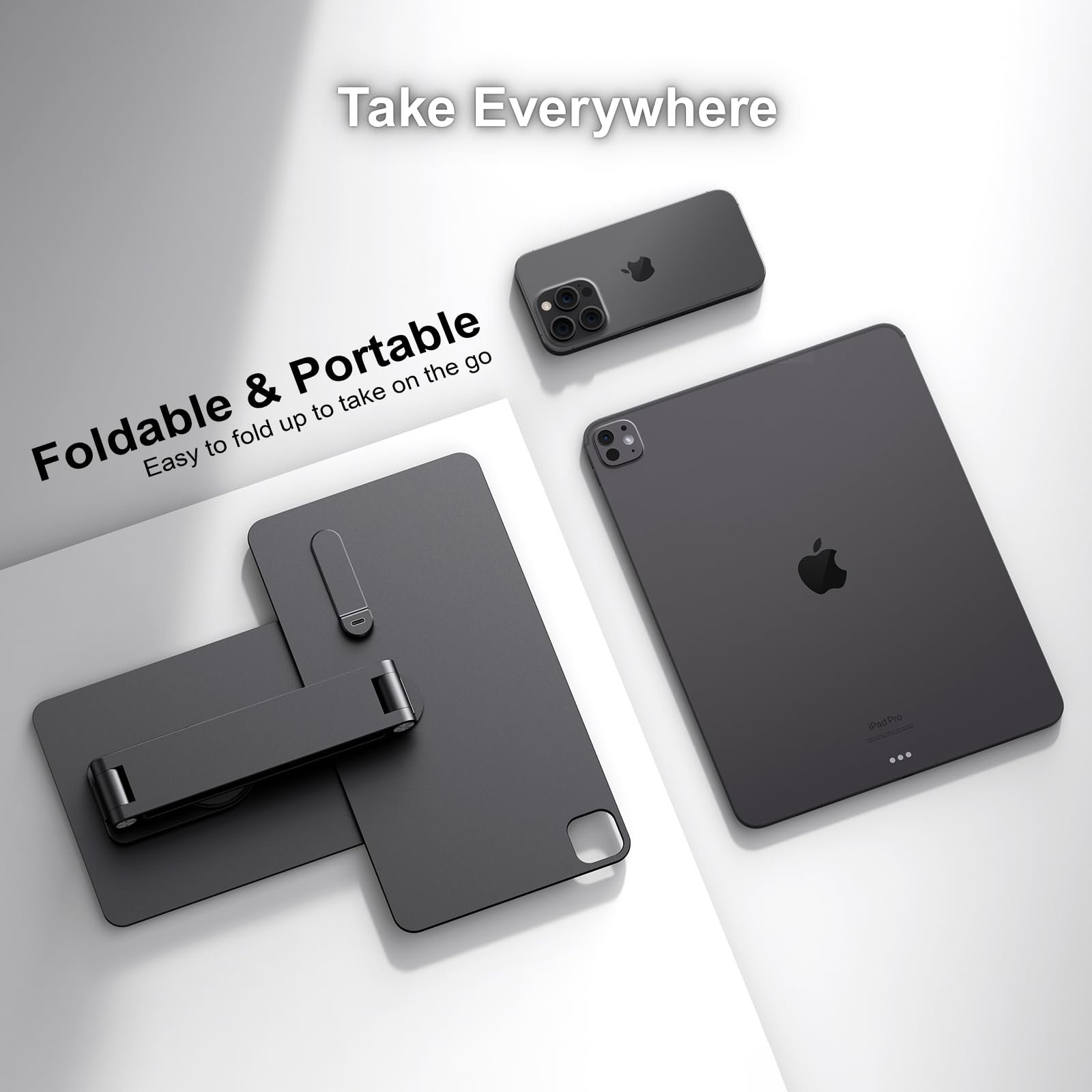 Магнітна Підставка для Планшета з Функцією Бездротової Зарядки, 18 Вт, Обертання 360градусів, Алюмінієвий, фото №6