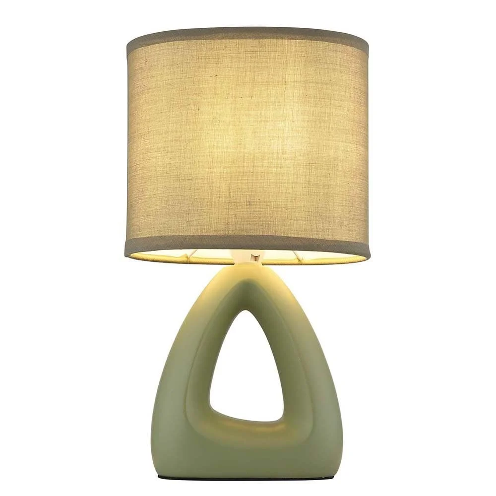 Настольная лампа GLOBO Керамическая Текстильная 1x E14 17x10x30 см Зеленая Набор из 2 шт., фото №6