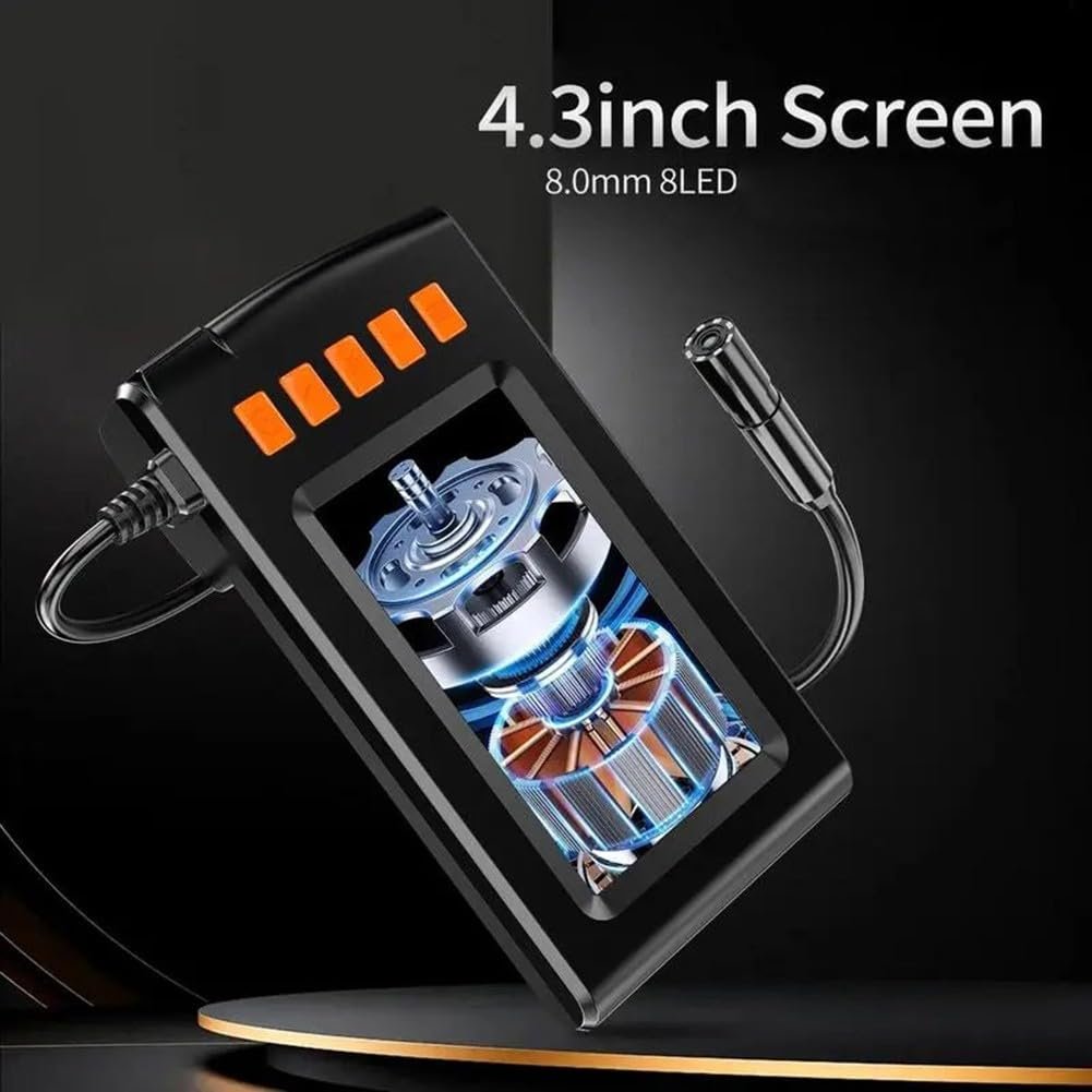 Автоэндоскоп 10,9 cm HD Эндоскоп Инспекционная камера - 8 mm Одинарный объектив, LCD-экран, IP67 водонепроницаемая камера, 1080P HD-эндоскоп, с 8 регулируемыми светодиодами (8 mm, 10 метров), фото №3