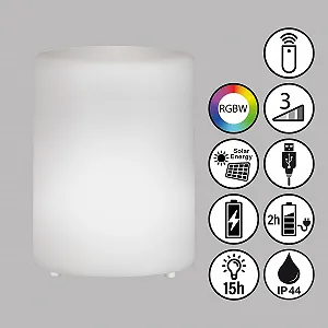 Настільна лампа FHL easy! Ceppo 850293 Акумуляторна RGB LED 0,2 + 0,1 Вт 8 лм Біла synthetic.ua - Фото 1