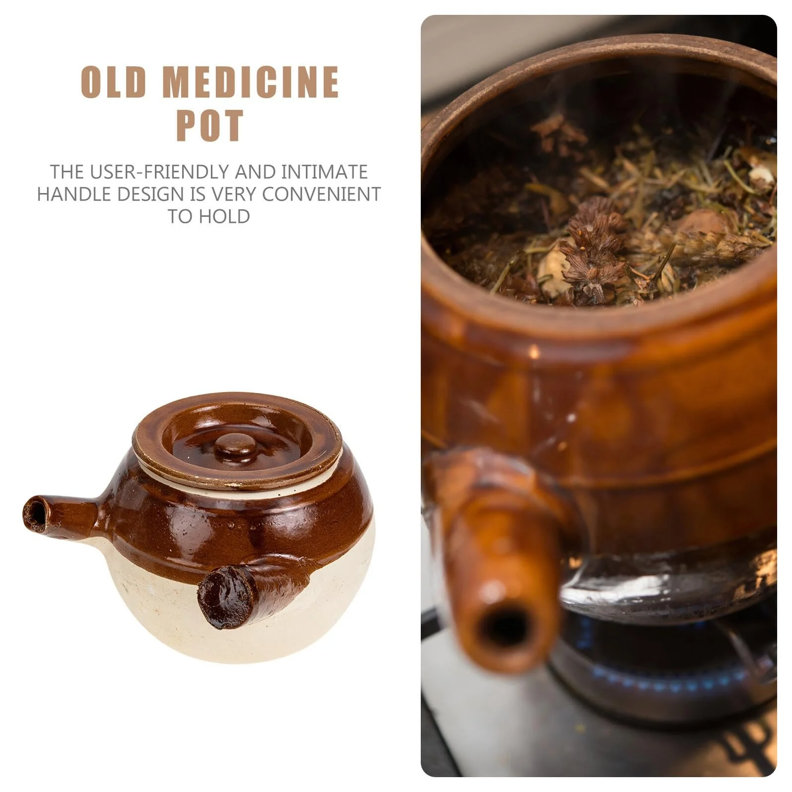 Китайський глиняний горщик для ліків Veemoon 1600 мл, фото №3