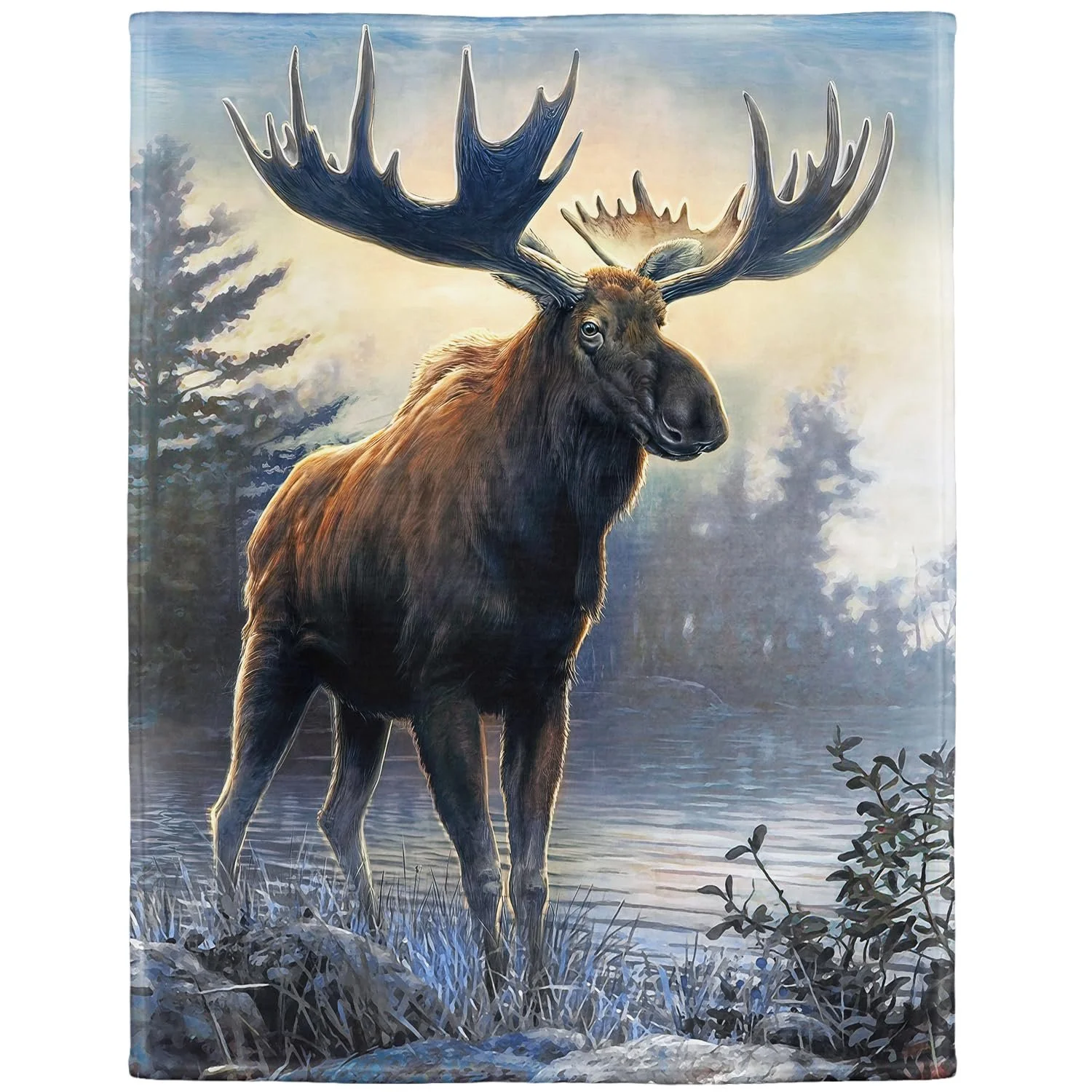 Покривало YISUMEI Фланелева м'яка Північний лось, 150 x 200 см, фото №1 Покривало YISUMEI Фланелева м'яка Північний лось, 150 x 200 см, фото №1