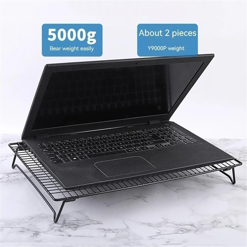Підставка для ноутбука Настільна підставка-підставка, Міцна металева охолоджуюча підставка для ноутбука з сітчастою платформою, Чорна підставка для ноутбука, фото №6