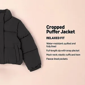 Куртка стеганая Amazon Essentials для девочки, короткая, на молнии (из матового или шерпа флиса, стеганая) synthetic.ua - Фото 1