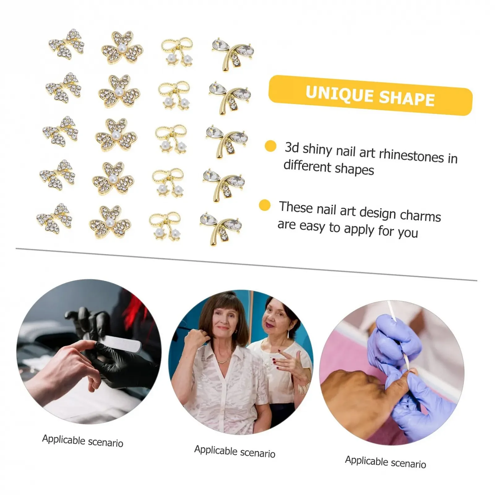 Украшения для маникюра Бантики Healeved, 20 шт., фото №9