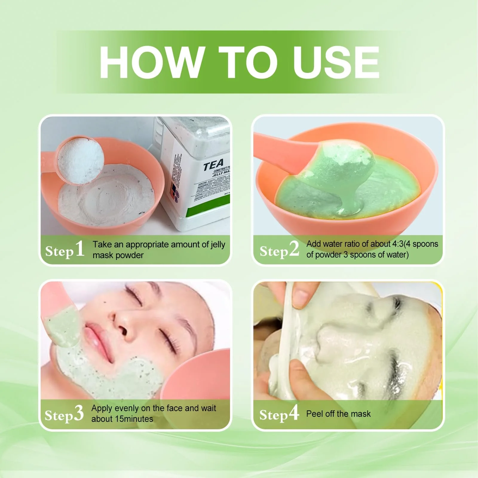 Маска для лица желеобразная Пудра Увлажняющая и Питательная для всех типов кожи, 23 жидких унции (Чайное дерево), фото №4