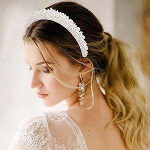 Обруч Molain с искусственным жемчугом, Белый synthetic.ua - Фото 1