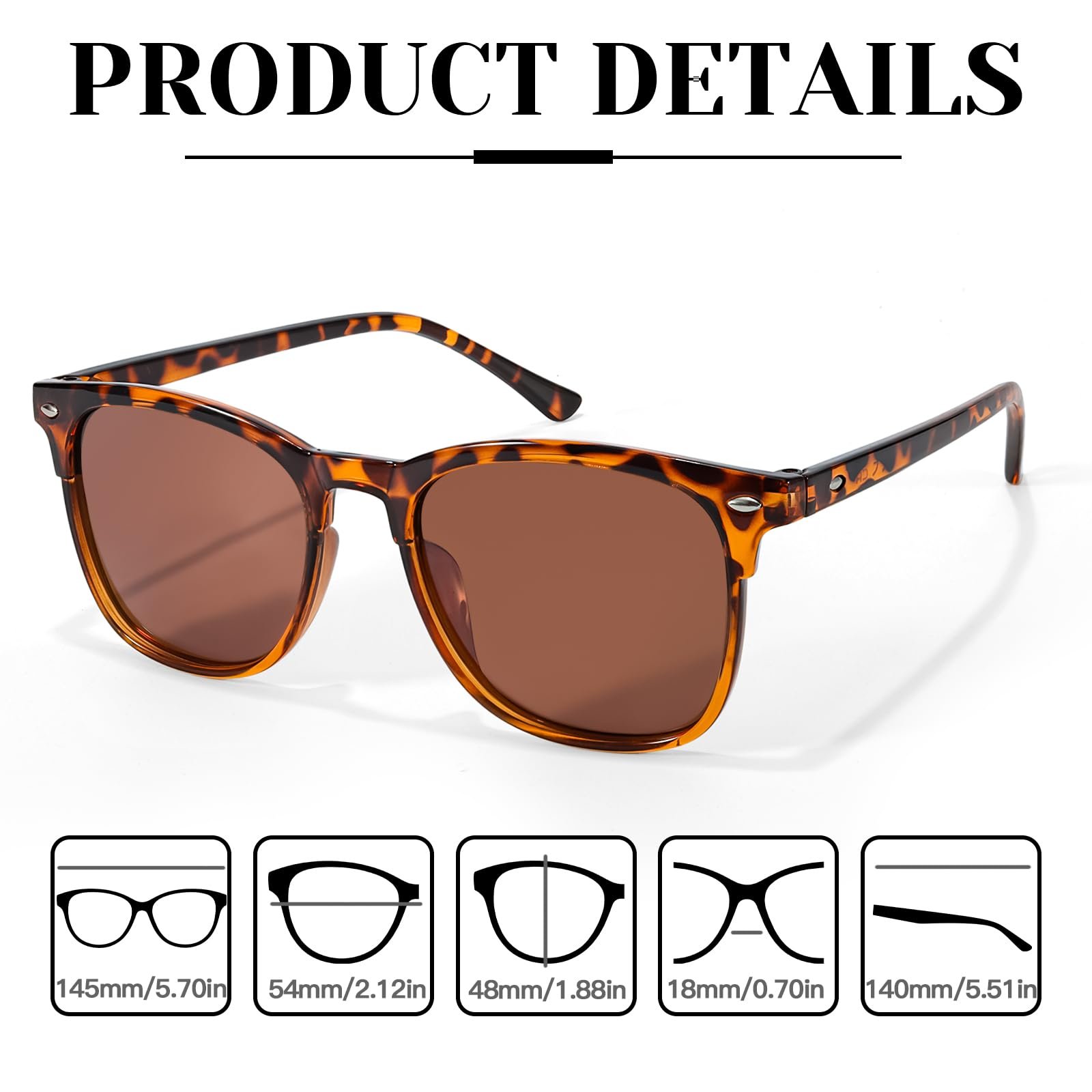 Поляризовані сонцезахисні окуляри Квадратні Myiaur UV400, фото №4 Поляризовані сонцезахисні окуляри Квадратні Myiaur UV400, фото №4