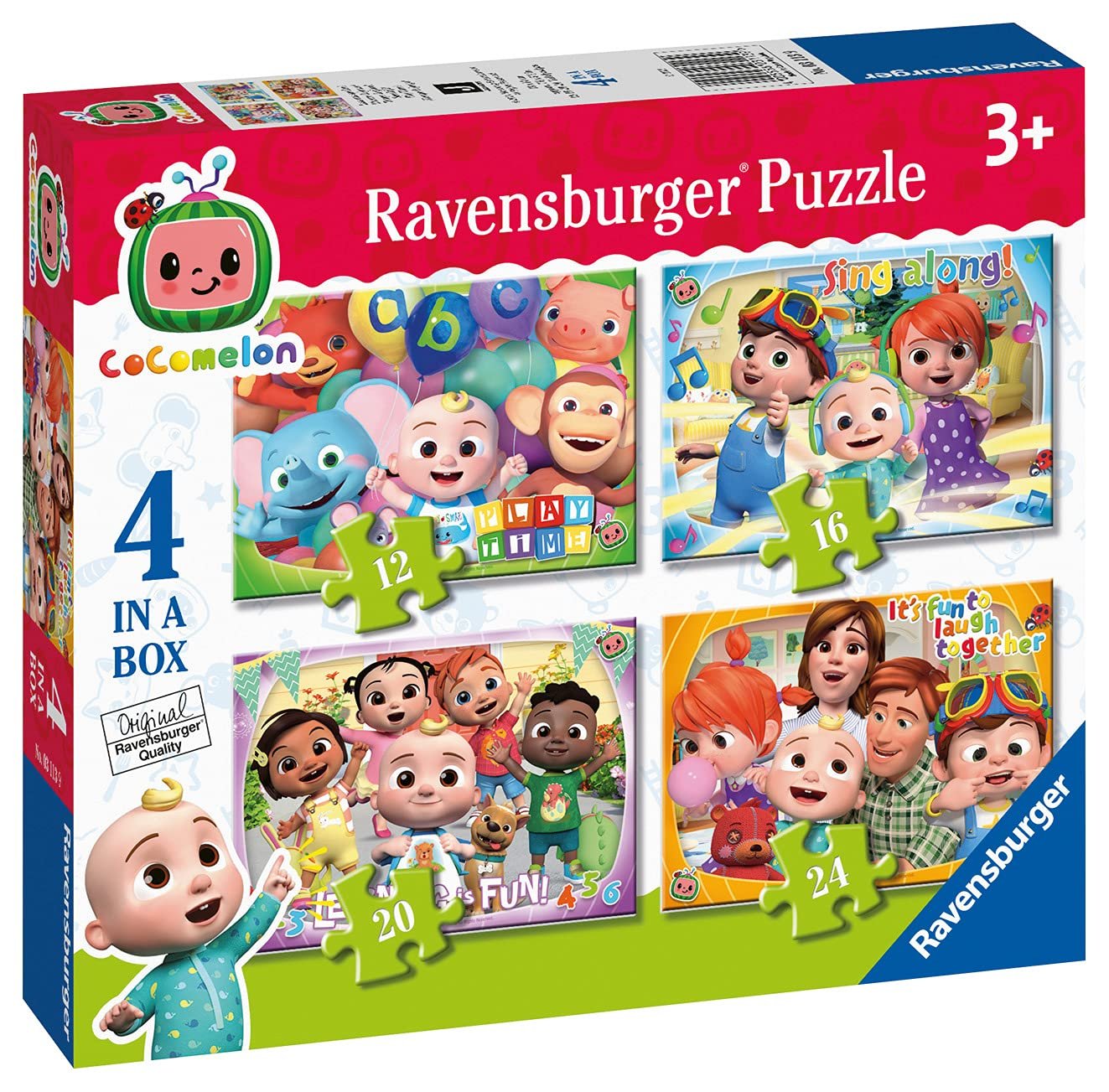 Пазл Ravensburger Cocomelon 4 в 1 12, 16, 20, 24 елементи, фото №1 Пазл Ravensburger Cocomelon 4 в 1 12, 16, 20, 24 елементи, фото №1