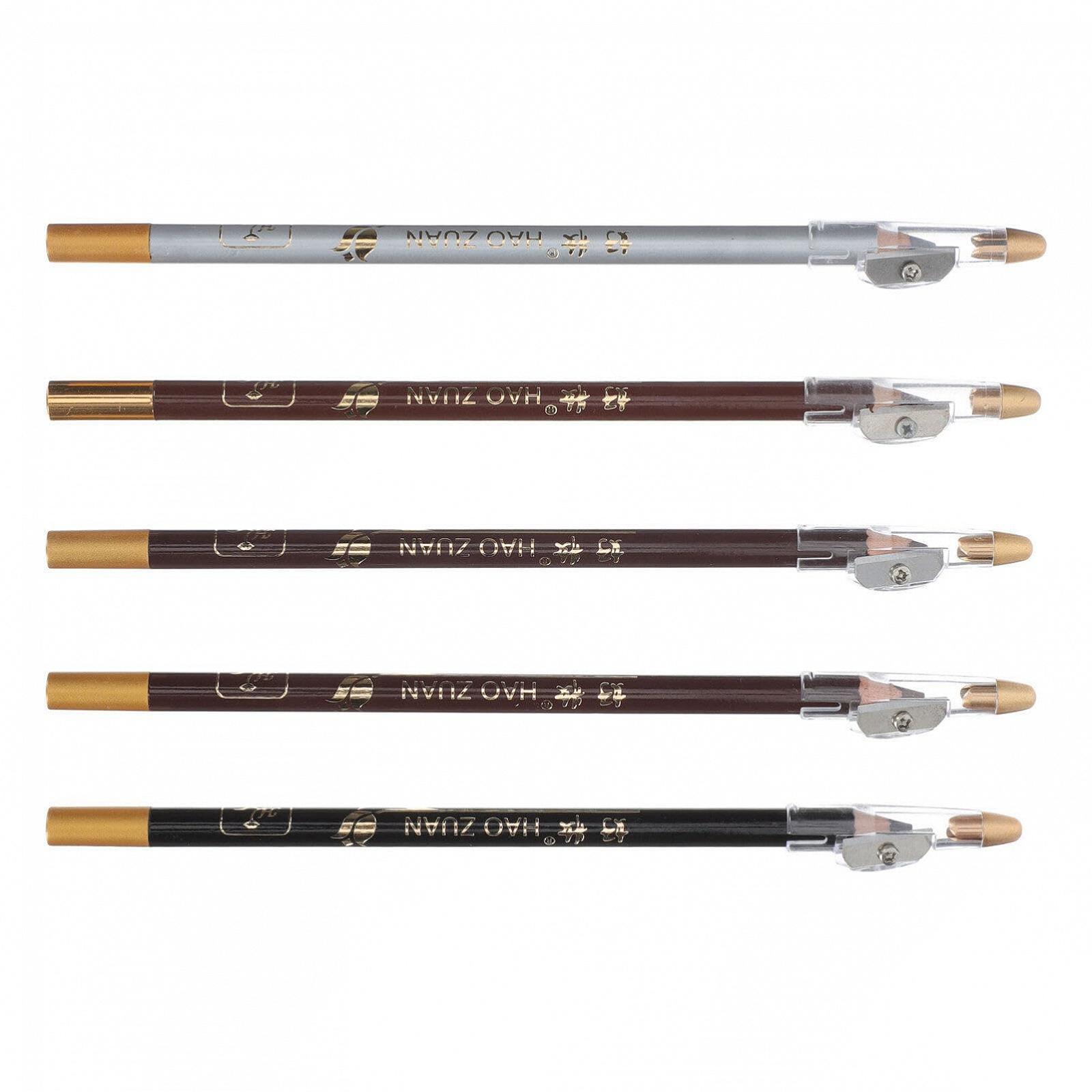 Набор minkissy 5 Карандашей для бровей и точилка Коричневый Деревянный, фото №1