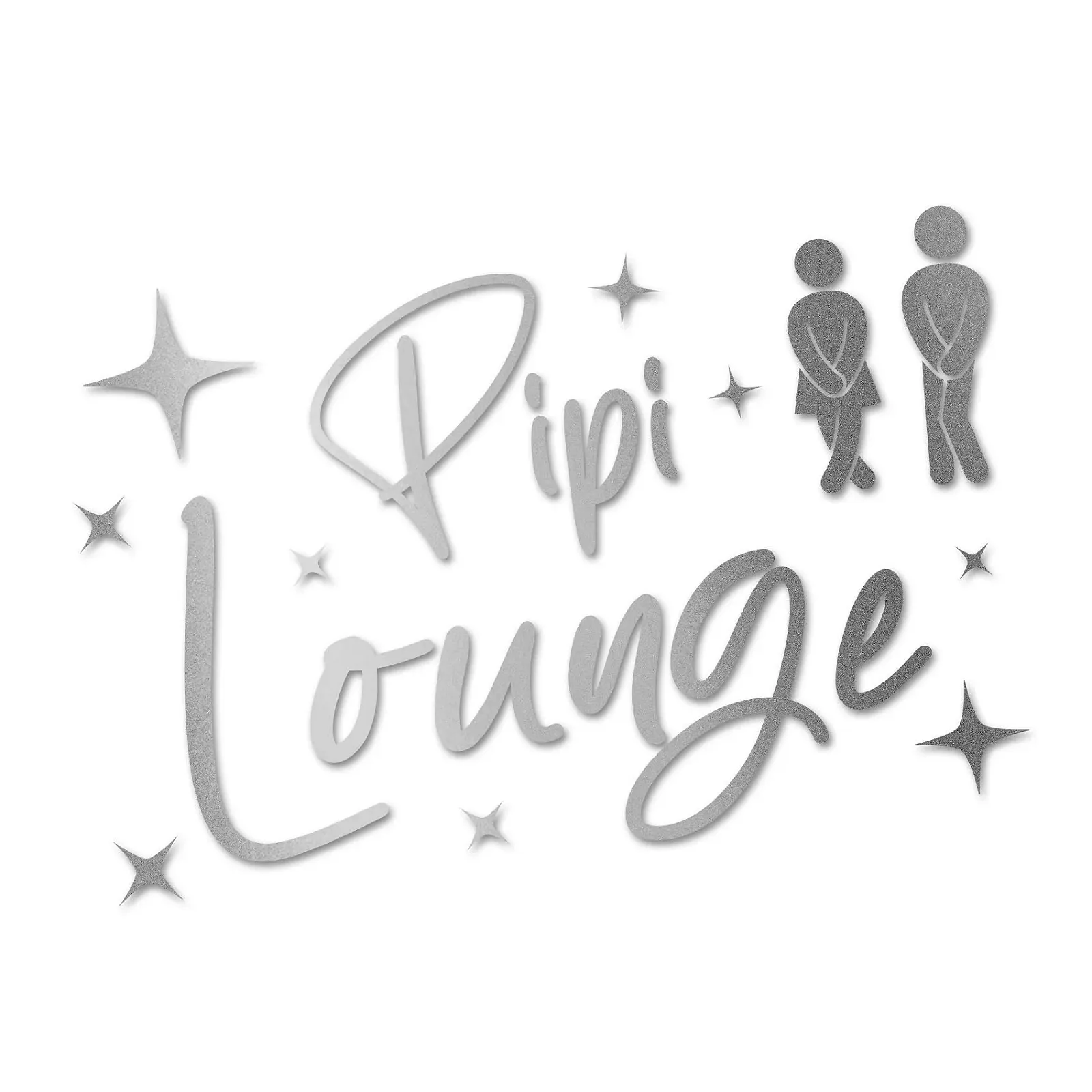 Наклейка на стіну Pipi Lounge 26 x 16 см для дверей туалету самоклеюча Срібляста, фото №4