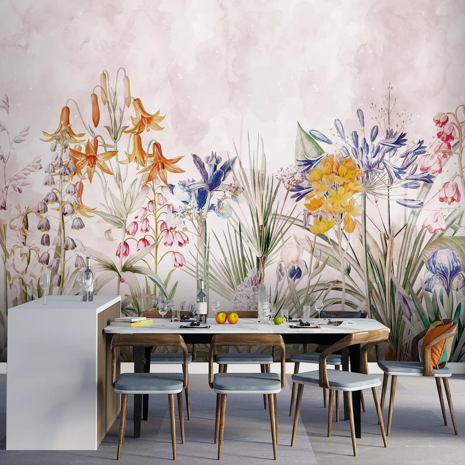 Фотообои Novart N9131011a Цветочная поляна 352 x 250 см Розовые, фото №8