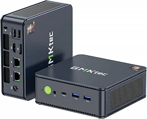 Міні ПК GMKtec Nucbox M5 Plus / AMD Ryzen 7 5825U / RAM 16GB / SSD 512GB / 2 x LAN 2.5G / Wi-Fi 6E / Bluetooth 5.2 / Windows 11 / Сірий - Фото 1