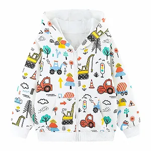 Купить Толстовка с капюшоном Hoseay для мальчиков и девочек, на молнии, с длинными рукавами, хлопковая куртка, свитшот с единорогом и трактором, с молнией и карманами для детей, осень-зима, размер 98-128 - Фото 1 Толстовка с капюшоном Hoseay для мальчиков и девочек, на молнии, с длинными рукавами, хлопковая куртка, свитшот с единорогом и трактором, с молнией и карманами для детей, осень-зима, размер 98-128 - Фото 1