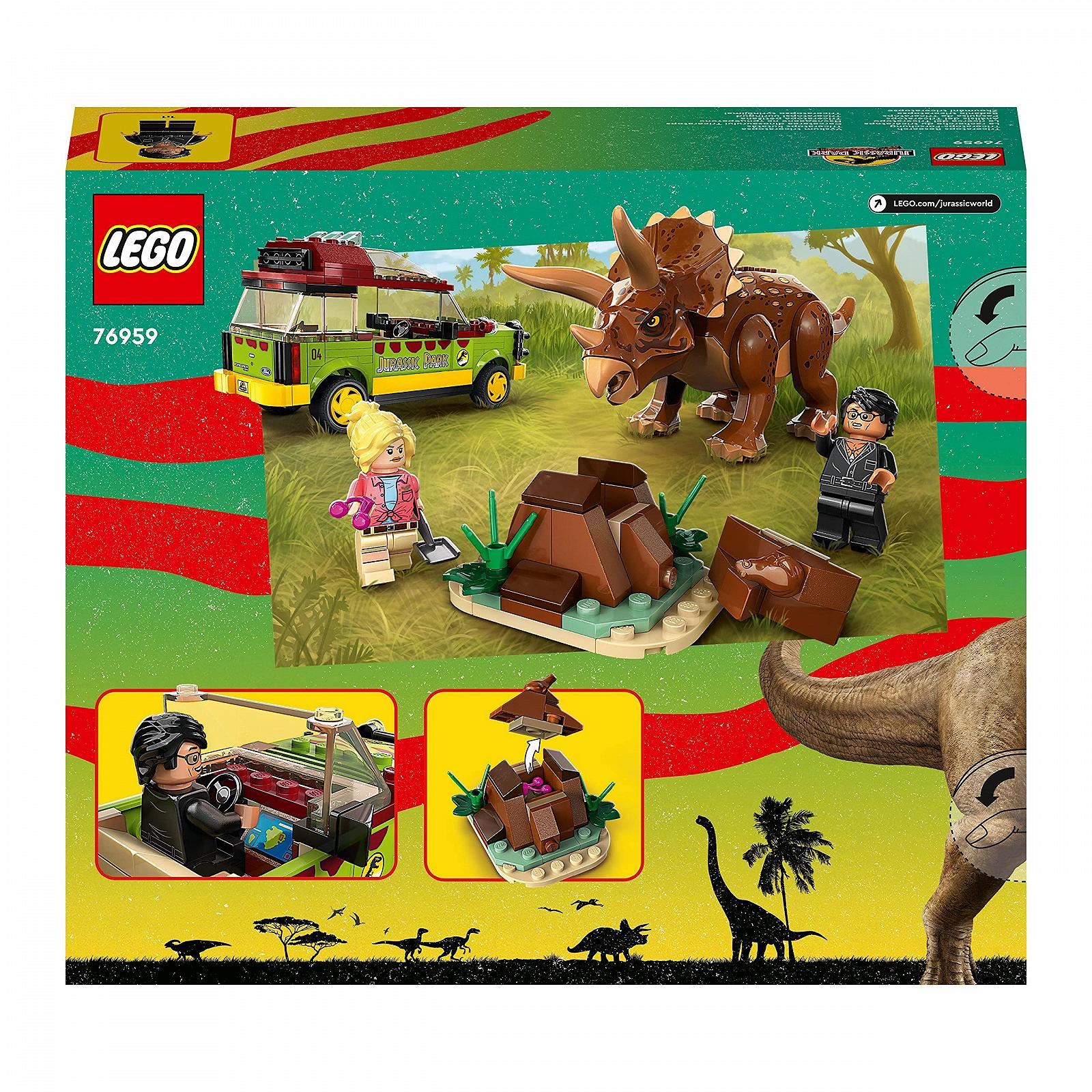 LEGO Jurassic Park 76959 дослідження трицератопса з фігуркою та автомобілем на честь 30-ї річниці, фото №8