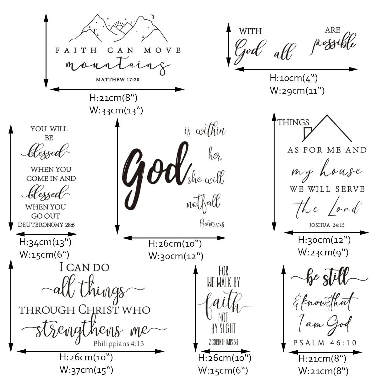 Наклейки на стіну Runtoo Bible Verse Inspirational Quotes, фото №4