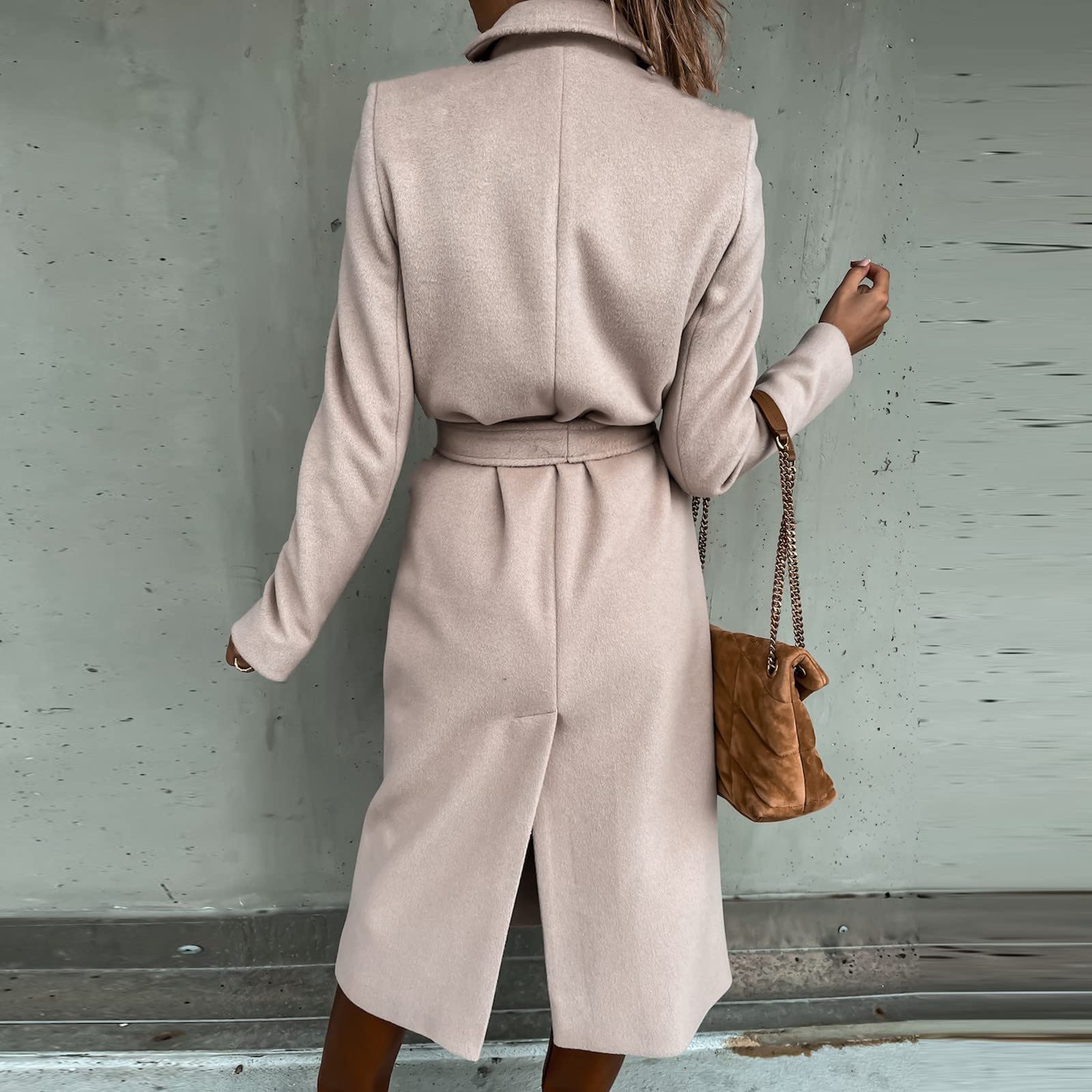 Пальто TURWXGSO Елегантне з лацканами Довгий рукав, фото №5