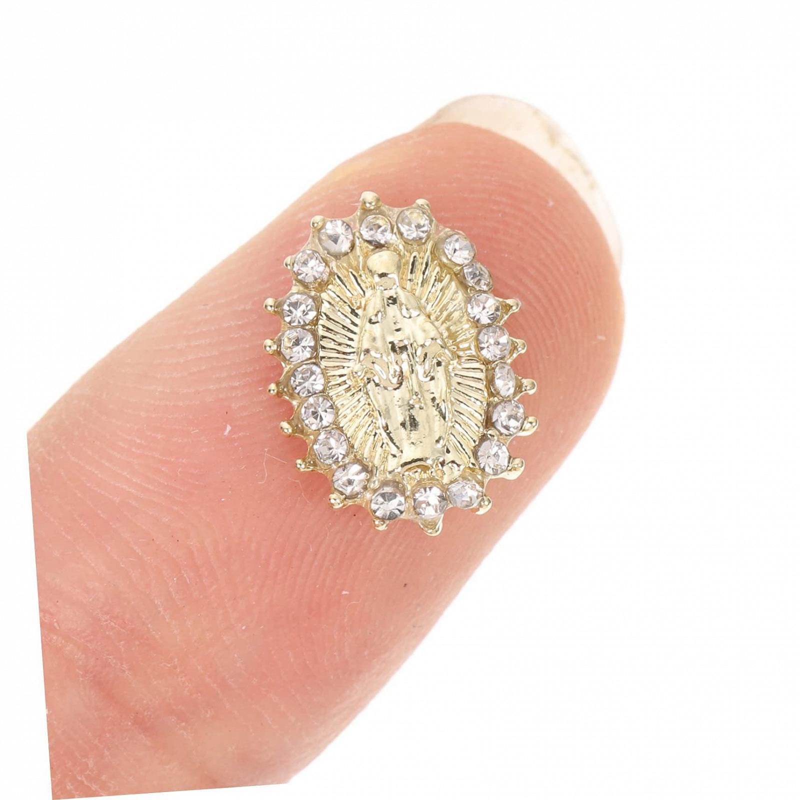 Украшения для ногтей FRCOLOR 100 шт металлические украшения для маникюра блестящие камни для натуральных и искусственных ногтей, фото №3