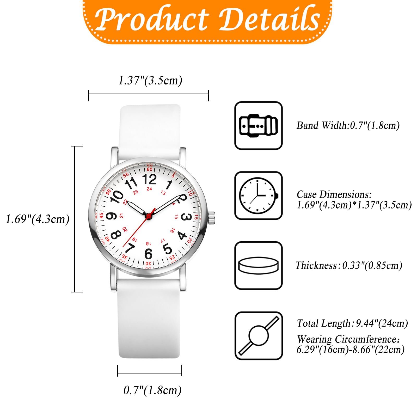 Жіночий годинник Силіконовий JewelryWe Аналоговий Кварцовий Пульсометр, фото №4