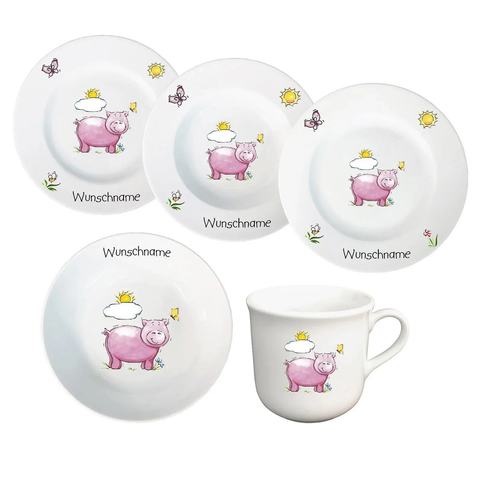 Детский набор посуды Свинка, 5 предметов, фото №1 Детский набор посуды Свинка, 5 предметов, фото №1