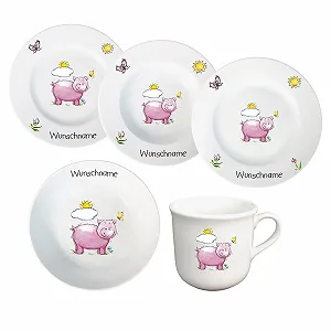 Детский набор посуды Свинка, 5 предметов - Фото 1