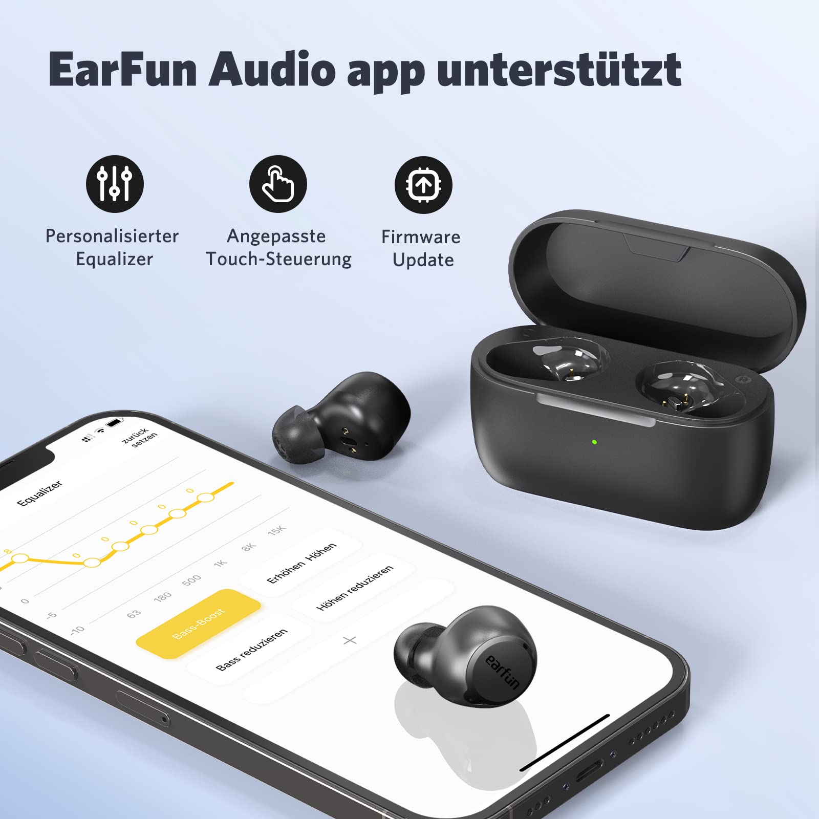 Наушники EarFun Free 2S Bluetooth Вкладыши aptX HiFi Audio - 4 Микрофона CVC 8.0, Чистые Звонки, 60мс Низкая Задержка, Богатый Бас Беспроводные Наушники, 4 Пары Вкладышей, IPX7 Защита от Воды, EQ в, фото №5