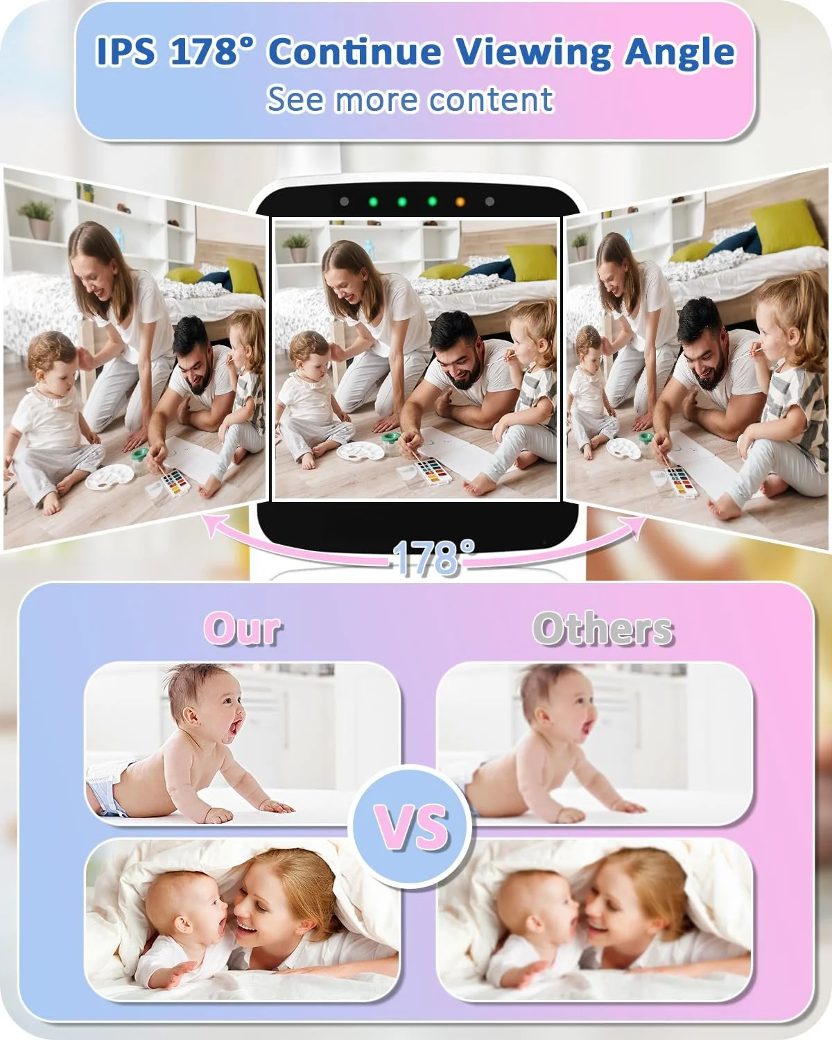 Відеоняня HelloBaby 355°/120° Pan-Tilt 2x Zoom 305 м 2-Way Audio, фото №4 Відеоняня HelloBaby 355°/120° Pan-Tilt 2x Zoom 305 м 2-Way Audio, фото №4