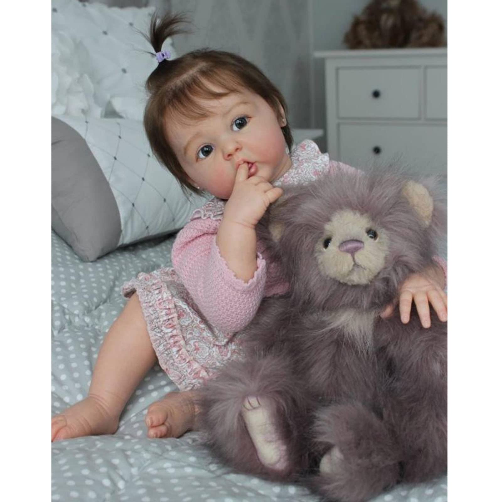 Лялька YIHANGG Realistic Girl 60 см Cute Reborn Doll Newborn Reborn Baby 24 дюйми Принцеса 3D Колір Шкіри, фото №2