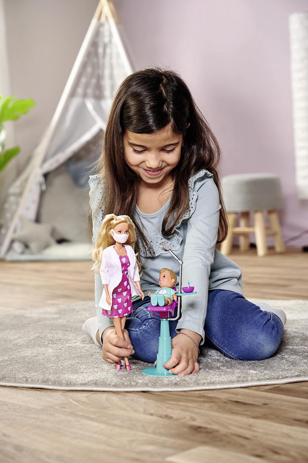 Кукла Стоматолог Simba Стоматолог и Тимми как пациент с креслом и стоматологическими аксессуарами 12 см / 29 см, фото №3