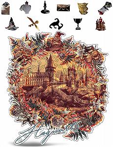 Деревянный пазл CRAFTHUB Harry Potter Hogwarts Castle Utilitarian Romance A3 155 деталей - Фото 1