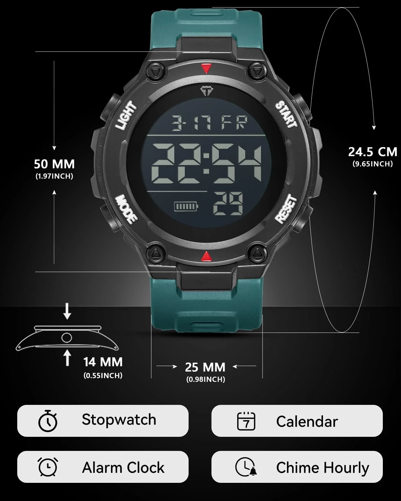 Цифровые часы CIVO Military LED Большой Циферблат, фото №7