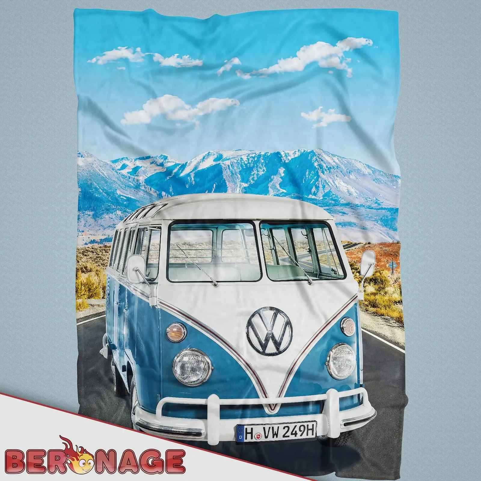 Покрывало VW Volkswagen T1 Adventure - Синий 150 x 200 см, фото №4
