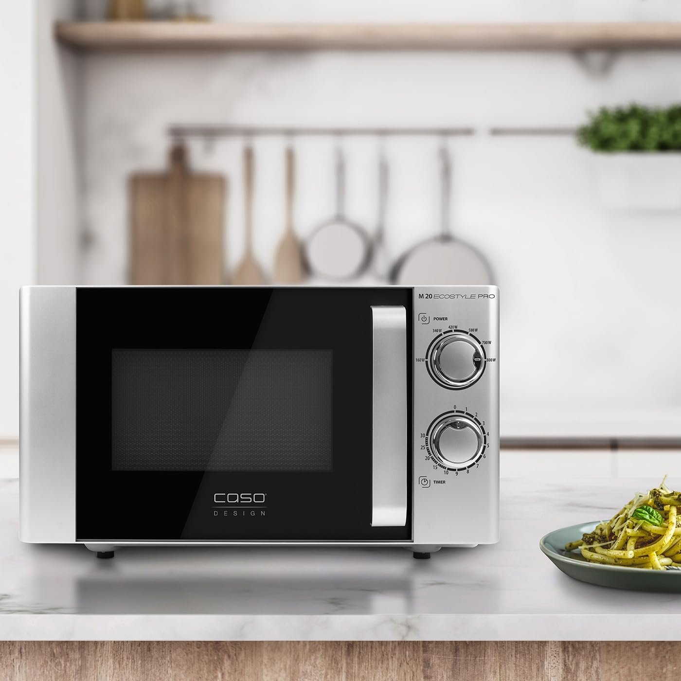 Мікрохвильова піч CASO M 20 Ecostyle Pro 20 л 800 Вт Silver, фото №6 Мікрохвильова піч CASO M 20 Ecostyle Pro 20 л 800 Вт Silver, фото №6