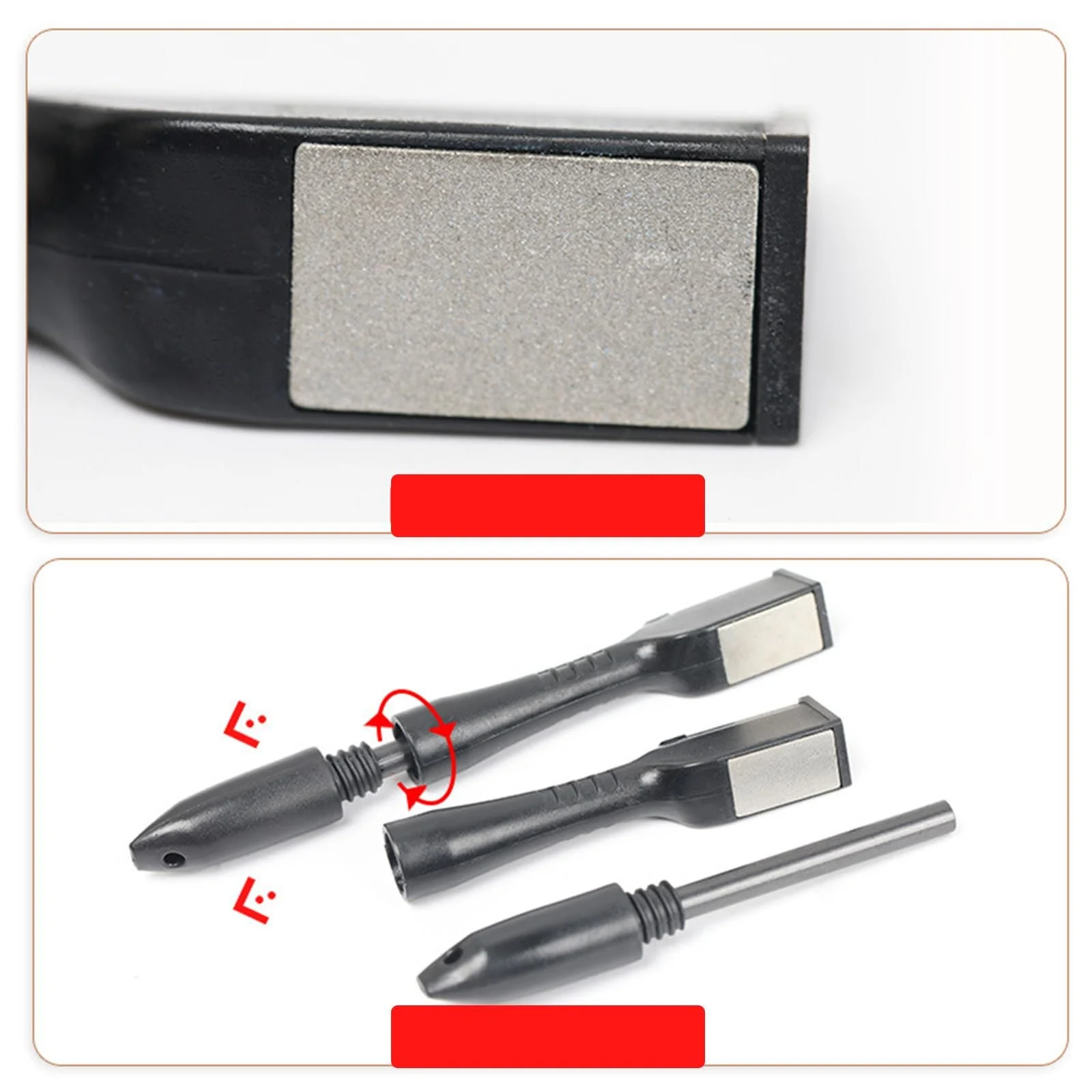 Точилка для ножів ручна з нержавіючої сталі компактна, фото №4