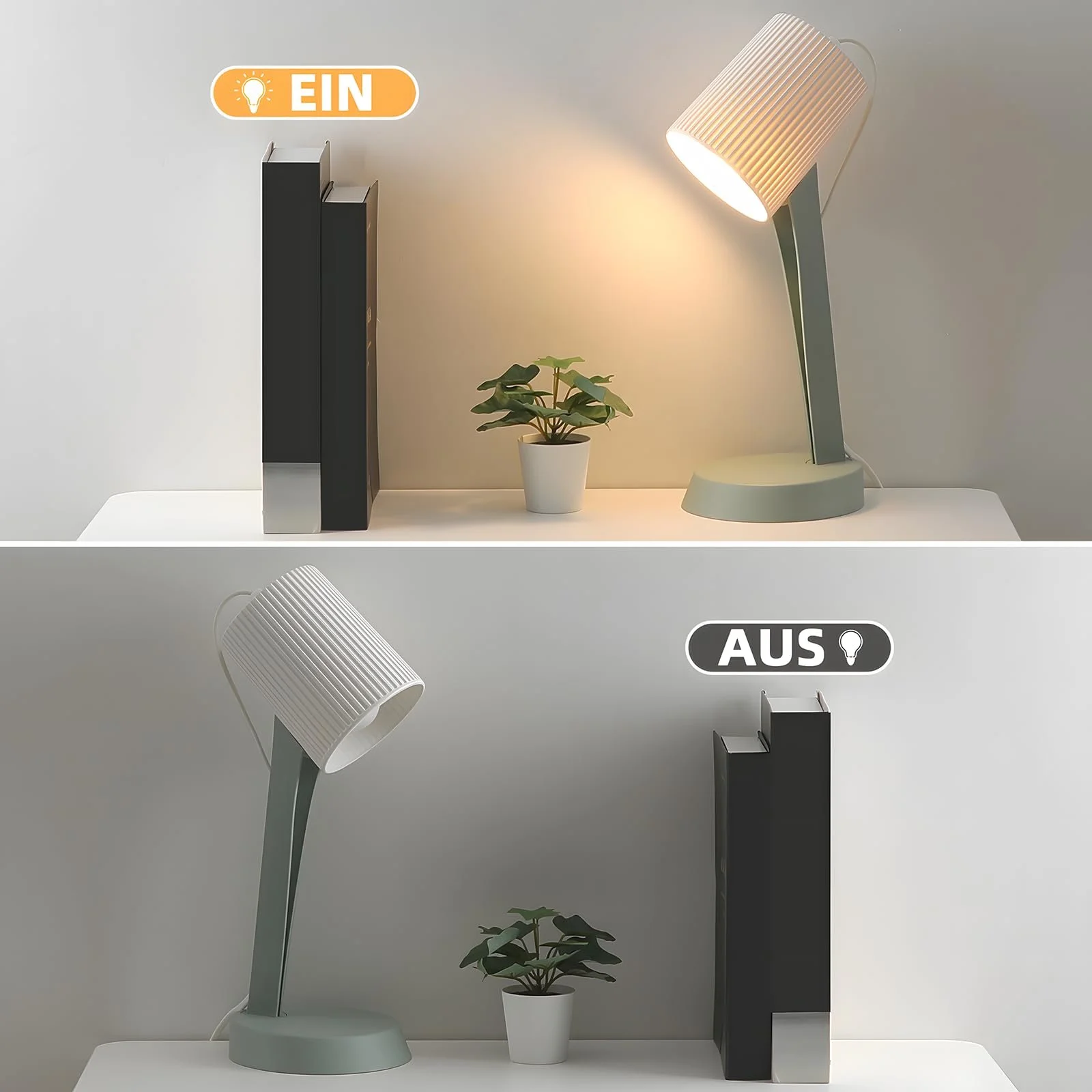 Набір настільних ламп із 2 шт. 37,4 см E14 зелений, фото №4