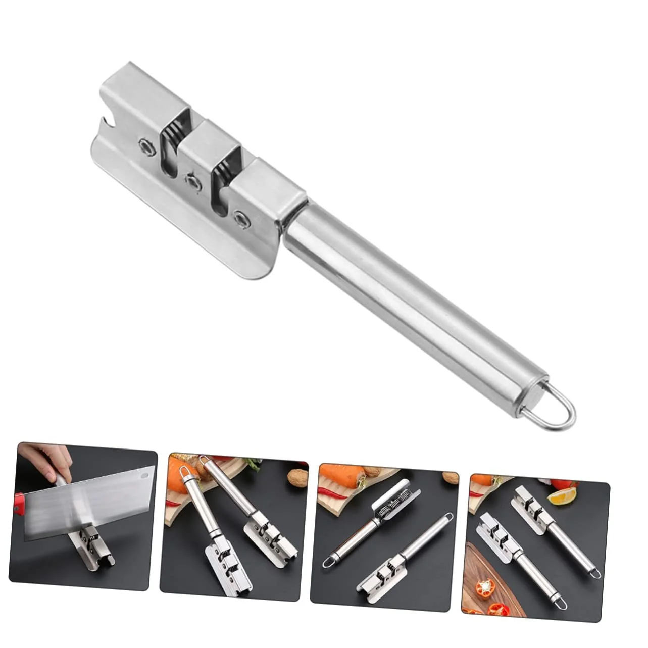 Точилка для ножей и ножниц бытовая ручная эргономичная настольная для правшей и левшей, фото №3