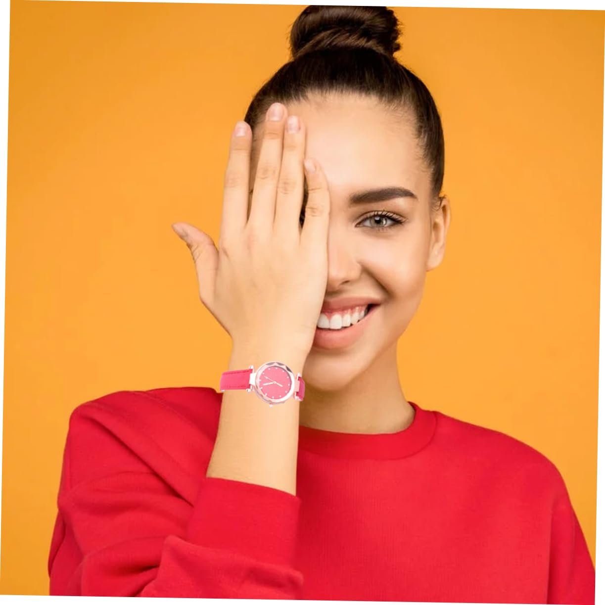 Женские часы Healvian Дизайн Звездное небо Кварцевые часы Блестящие Красный и Синий, фото №3