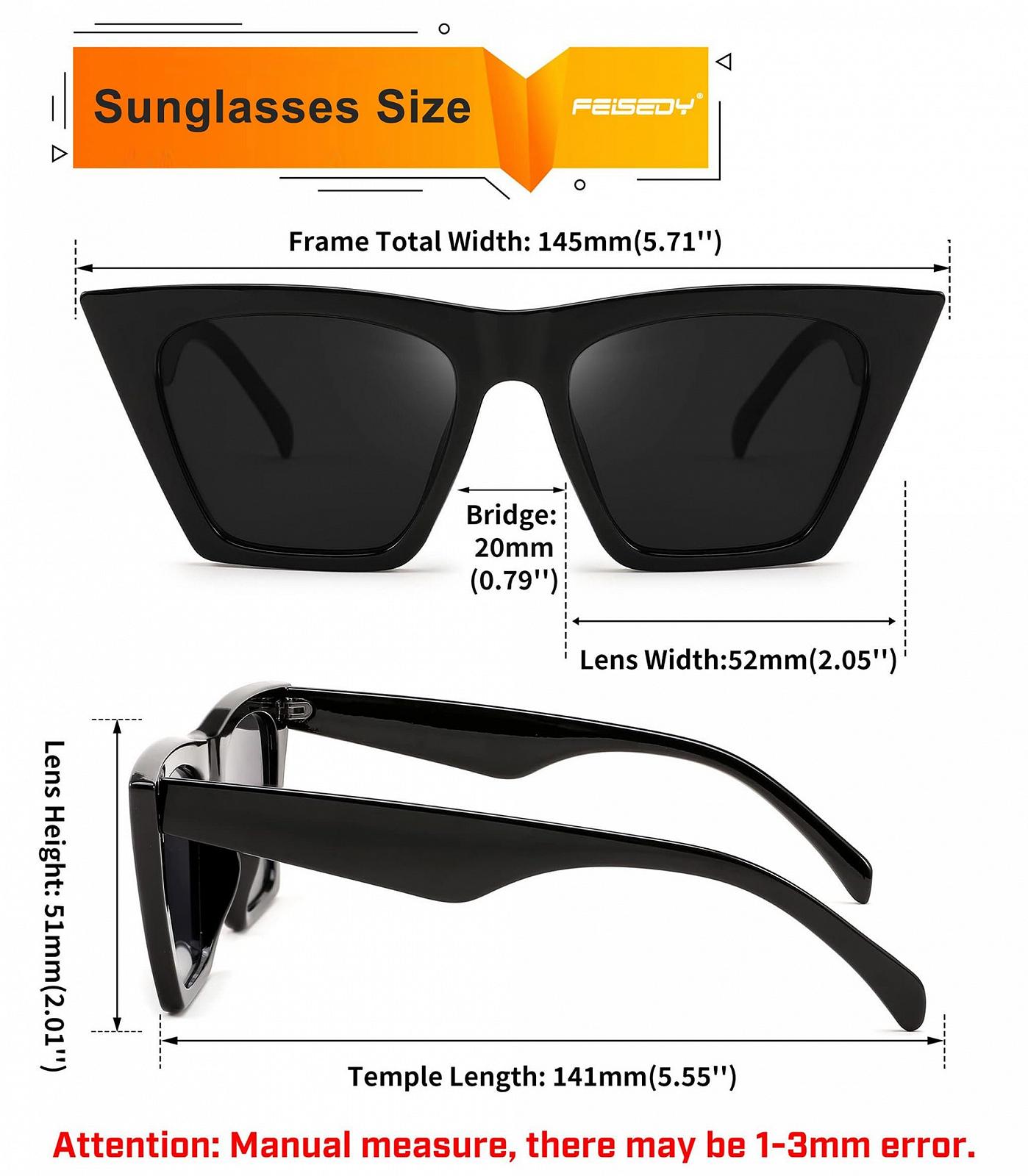 Сонцезахисні окуляри Котяче око FEISEDY Квадратні Маленькі B2473, фото №6