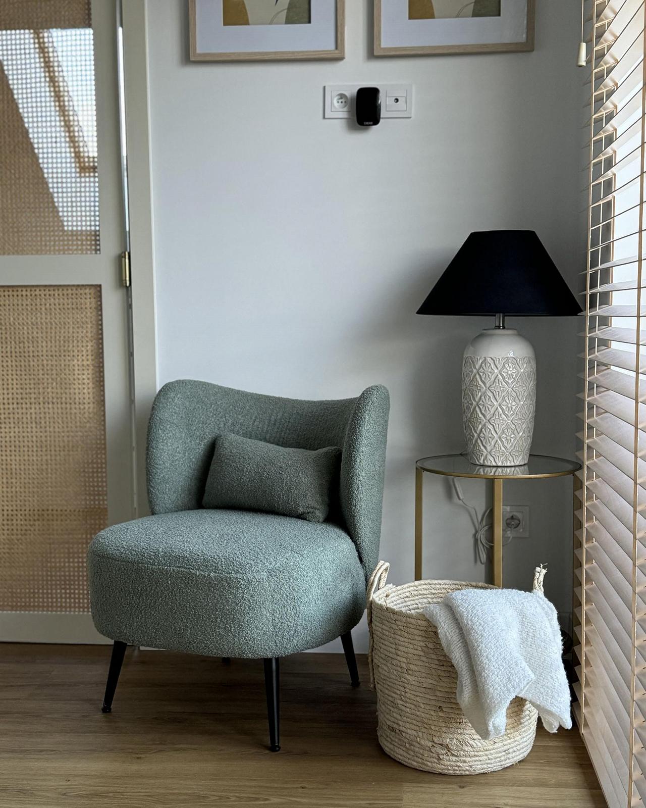 Настільна лампа Beliani Telire Керамічна основа Чорний абажур Бежева, фото №9