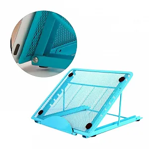 Подставка для ноутбука Регулируемая Пластик Складная Портативная Охлаждающая основа Эргономичная Синяя - Фото 1