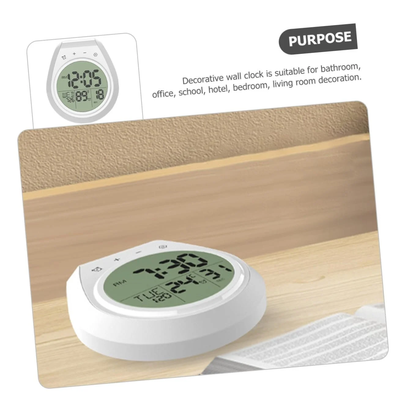 Цифровые LCD часы MUCKLILY влагостойкие с присоской для ванной комнаты, фото №5