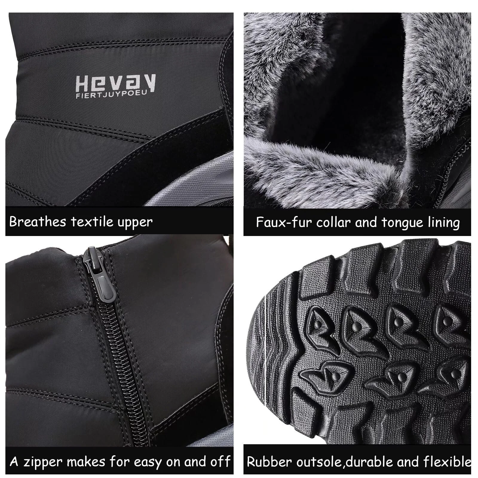 Чоловічі зимові черевики на блискавці GILKUO з теплою підкладкою, фото №3